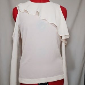 Top Shop Cold Shoulder Ruffle Blouse Size 2
